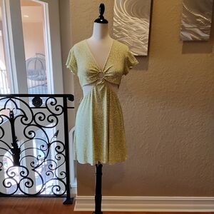H&M Yellow Cut-Out Mini Dress